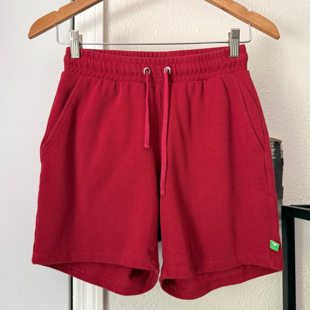 NWOT MAGILL Los Angeles red cotton sweat high rise pull on shorts